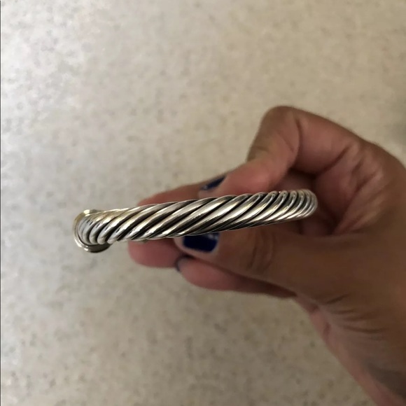David Yurman 7mm cable citrine Cuff in SS 14k - Picture 7 of 8